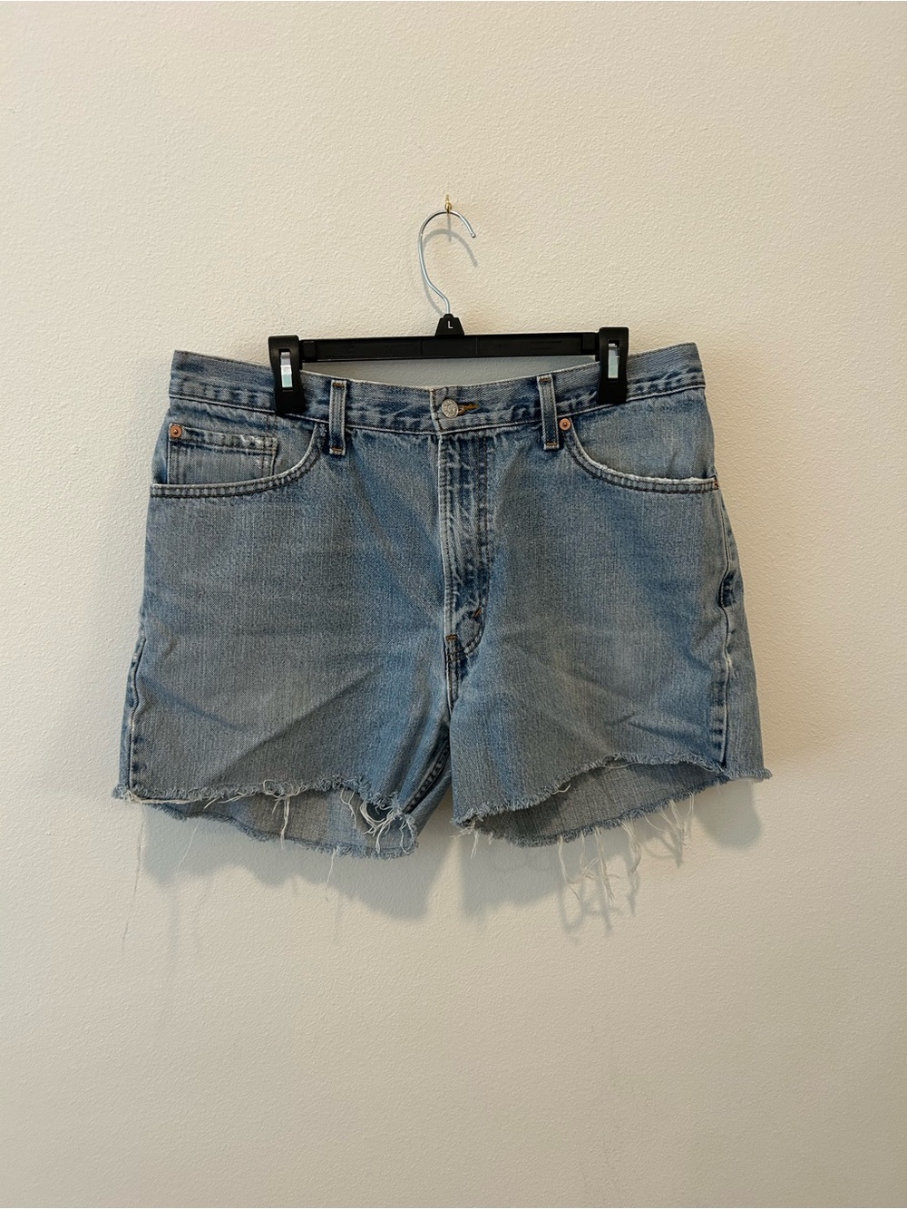 Levi's Light Blue Distressed Denim Cutoff Shorts